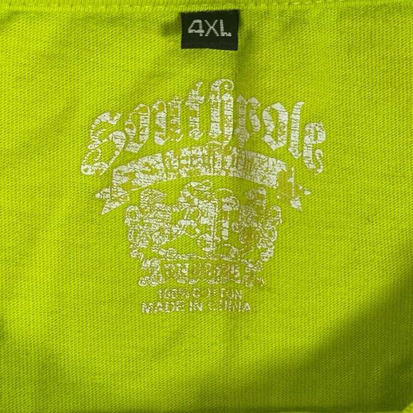 Vintage SouthPole Men's Shirt Size 4XL Y2k Black Spell Out Embellished YllwGreen - Picture 9 of 9